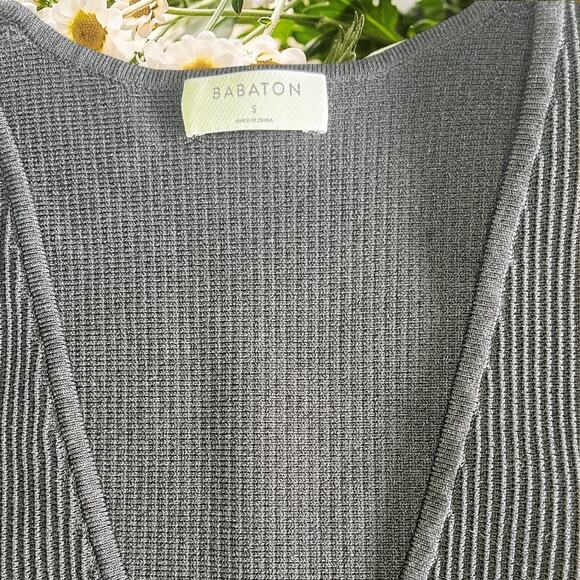 Babaton Sculpt Knit Tank Top Women’s Size S Black Ribbed Sleeveless Crop - Picture 3 of 4